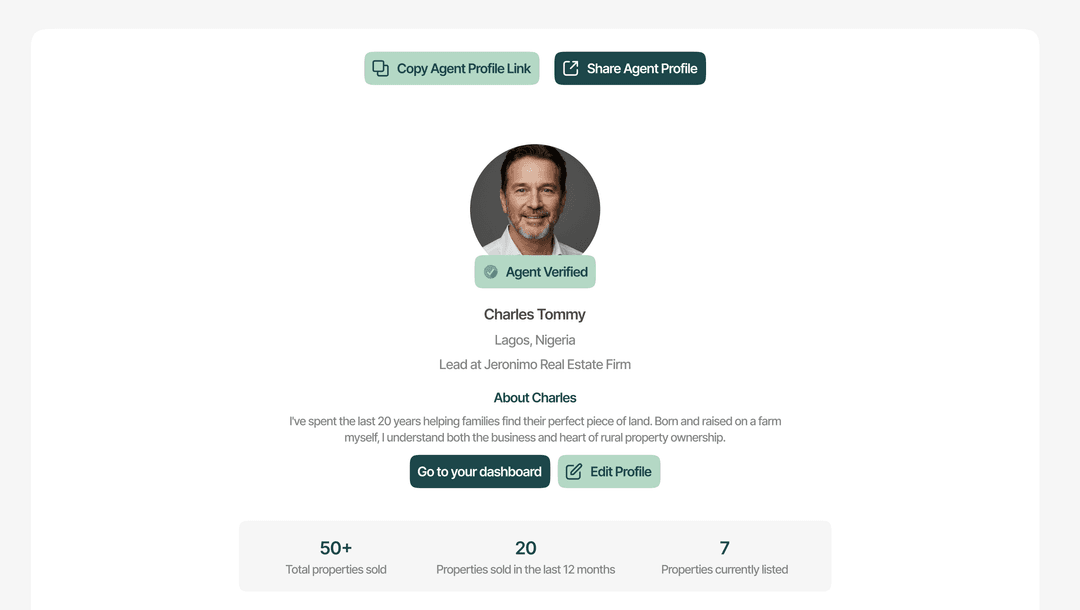 Professional profile example
